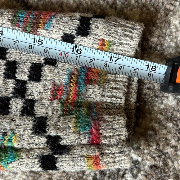 Dreamers Black and Cream Multicolor Chevron Cardigan with Floral Accents Size S - Picture 10 of 14